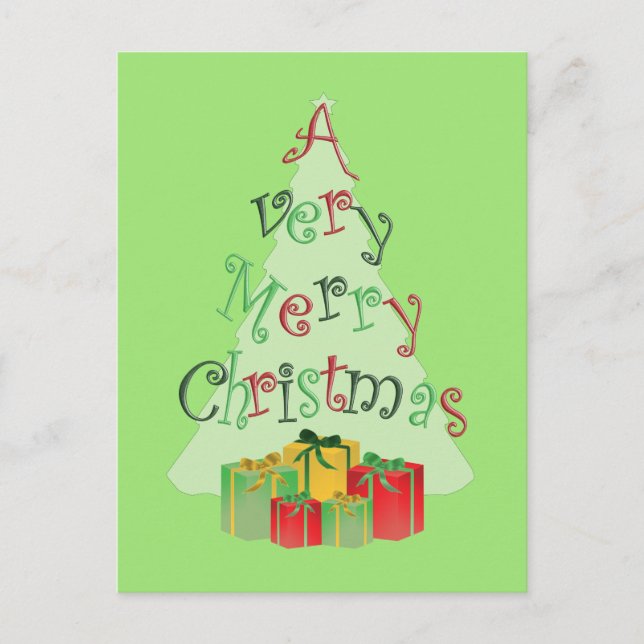 Tarjeta de Navidad con árbol de Navidad (Anverso)