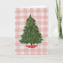 Tarjeta de Navidad con árbol de Navidad de acuarel
