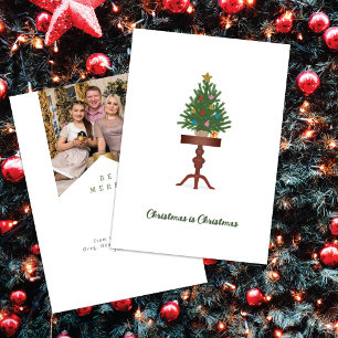 Tarjeta de Navidad con árbol de Navidad en mesa au