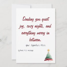 Tarjeta de Navidad con árbol moderno de pinceladas