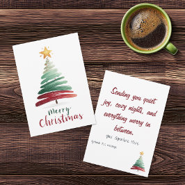 Tarjeta de Navidad con árbol moderno de pinceladas
