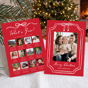 Tarjeta de Navidad con Arco Caprichoso Rojo Resume