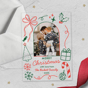 Tarjeta de Navidad con Arco de Foto Caprichoso Dib