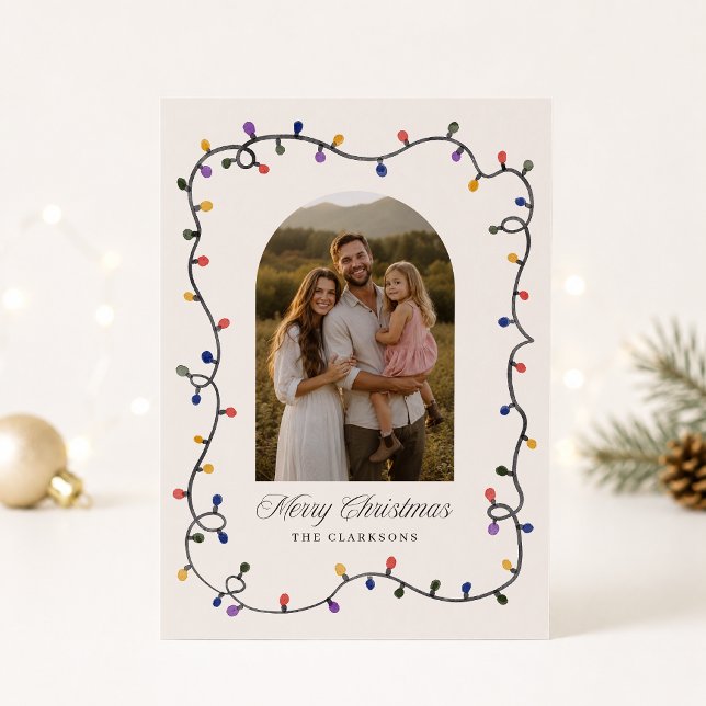Tarjeta de Navidad con Arco de Luces de Navidad (Subido por el creador)