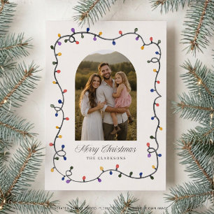 Tarjeta de Navidad con Arco de Luces de Navidad
