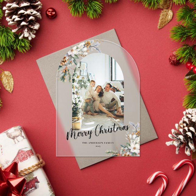 Tarjeta de Navidad con Arco de Vegetación Botánica (Insitu (Vacaciones))