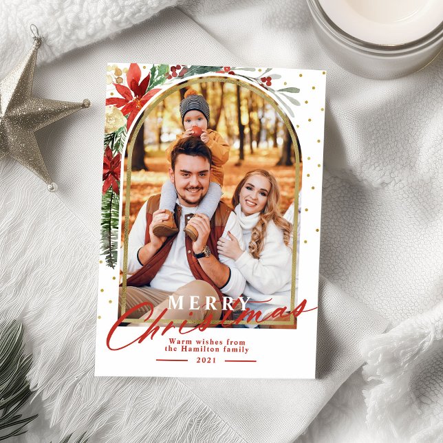 Tarjeta de Navidad con Arco para Foto Familiar (Subido por el creador)