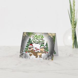 Tarjeta de Navidad con ardillas divertidas