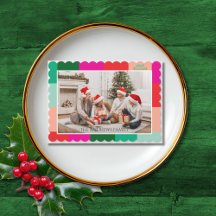 Tarjeta de Navidad con Bloque de Color para Foto