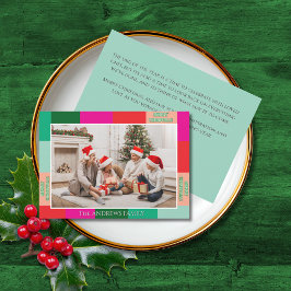 Tarjeta de Navidad con Bloque de Color para Foto