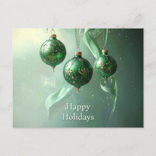 Tarjeta de Navidad con Bola Verde de Navidad