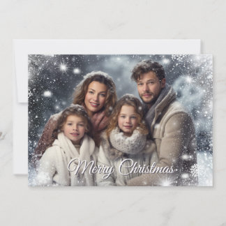 Tarjeta de Navidad con Caligrafía y Foto