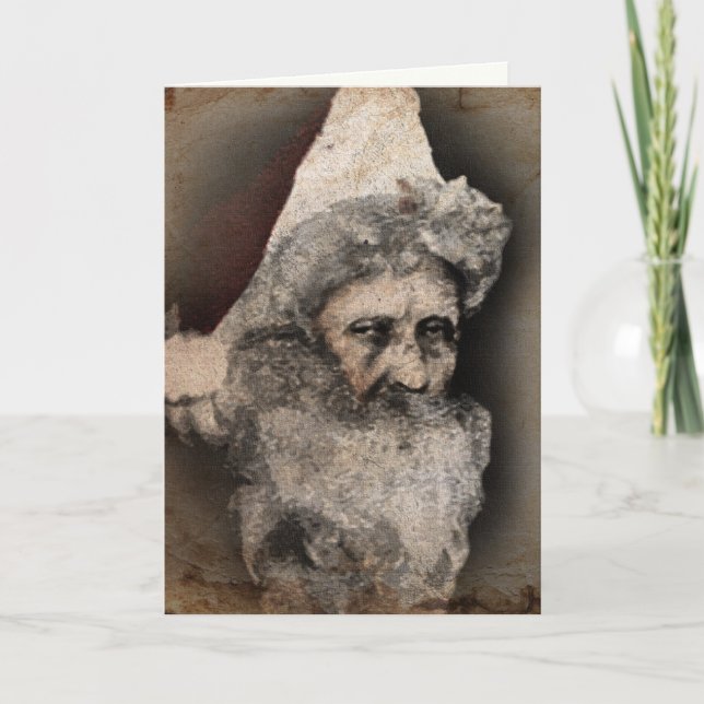 Tarjeta de Navidad con Cara de Santa Espeluznante  (Anverso)