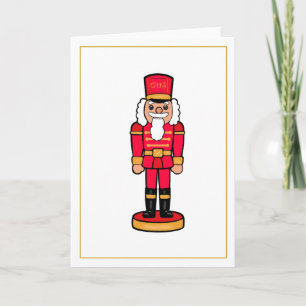 Tarjeta de Navidad con cascanueces rojo y el inter