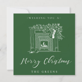 Tarjeta de Navidad con Chimenea de Fiesta