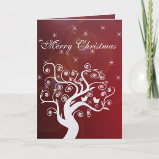 Tarjeta de Navidad con Círculos de Brillo de Árbol