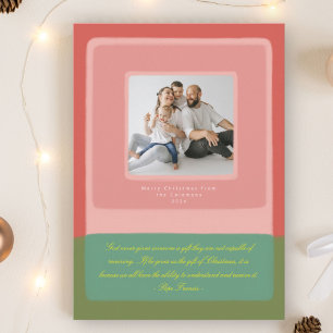 Tarjeta de Navidad con cita religiosa y foto