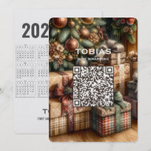 Tarjeta de Navidad con Código QR del Calendario 20