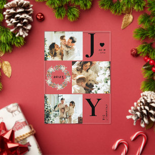 Tarjeta de Navidad con Colaje de Fotos de Botanica