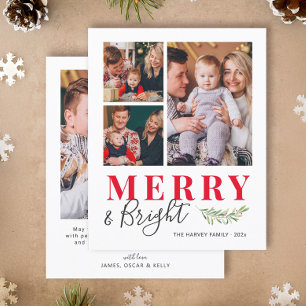 Tarjeta de Navidad con Collage de Fotos Alegre y B