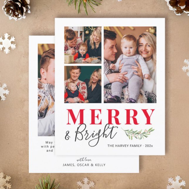 Tarjeta de Navidad con Collage de Fotos Alegre y B (Subido por el creador)