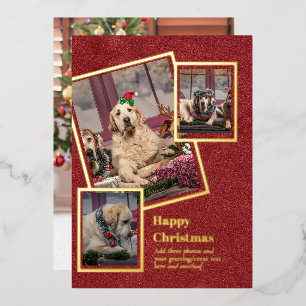 Tarjeta de Navidad con Collage de FOTOS con HOJA D