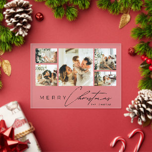 Tarjeta de Navidad con Collage de Fotos de Escritu