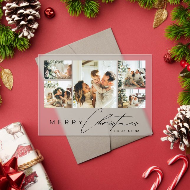 Tarjeta de Navidad con Collage de Fotos de Escritu (Insitu (Vacaciones))