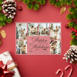 Tarjeta de Navidad con Collage de Fotos de Familia