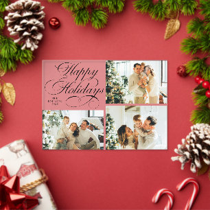 Tarjeta de Navidad con Collage de Fotos Familiares