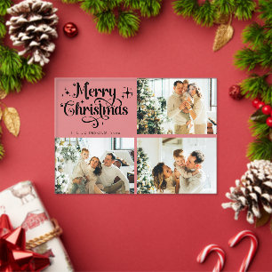 Tarjeta de Navidad con Collage de Fotos Familiares
