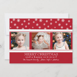 Tarjeta de Navidad con Collage de Nieve Festiva
