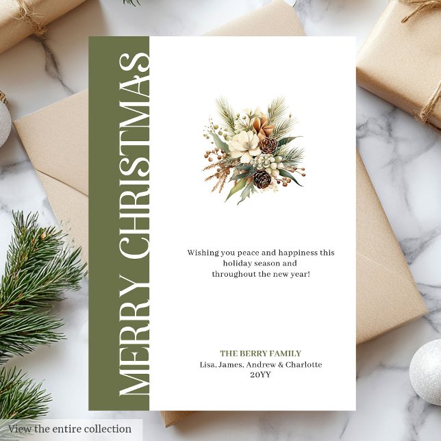 Tarjeta de Navidad con colores terrosos elegantes (Stylish earthy colors Christmas greeting card

)