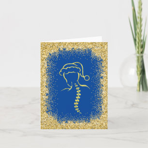 Tarjeta de Navidad con Contorno de Santa Espinal c