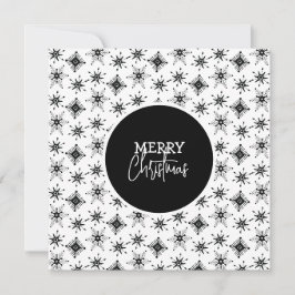 Tarjeta de Navidad con copos de nieve negros