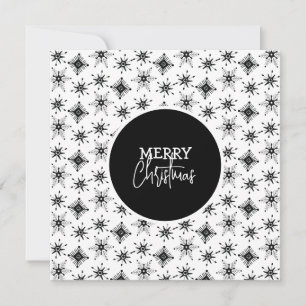 Tarjeta de Navidad con copos de nieve negros