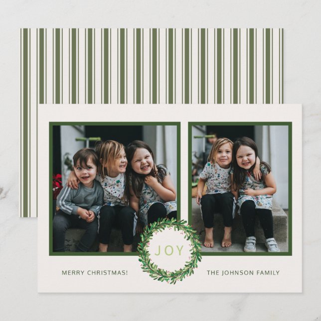 Tarjeta de Navidad con Corona de Joyas (Anverso / Reverso)