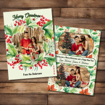 Tarjeta de Navidad con Corona Festiva 3 Fotos