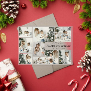 Tarjeta de Navidad con cuadrícula de fotos moderna