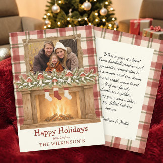 Tarjeta de Navidad con Cuadro de Granja para Foto