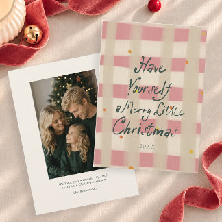 Tarjeta de Navidad con Cuadro Rosa y Mensaje de Fe
