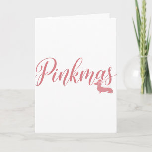 Tarjeta de Navidad con Dachshund y guión de Pinkma