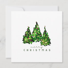 Tarjeta de Navidad con diseño de tinta alcohólica 