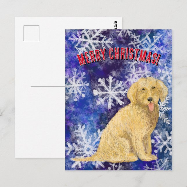 Tarjeta de Navidad con Doodle Dorado (Anverso / Reverso)