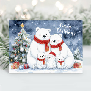 Tarjeta de Navidad con el nombre de la familia de 