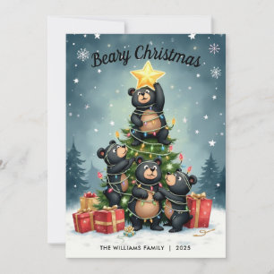 Tarjeta de Navidad con el nombre de la familia del