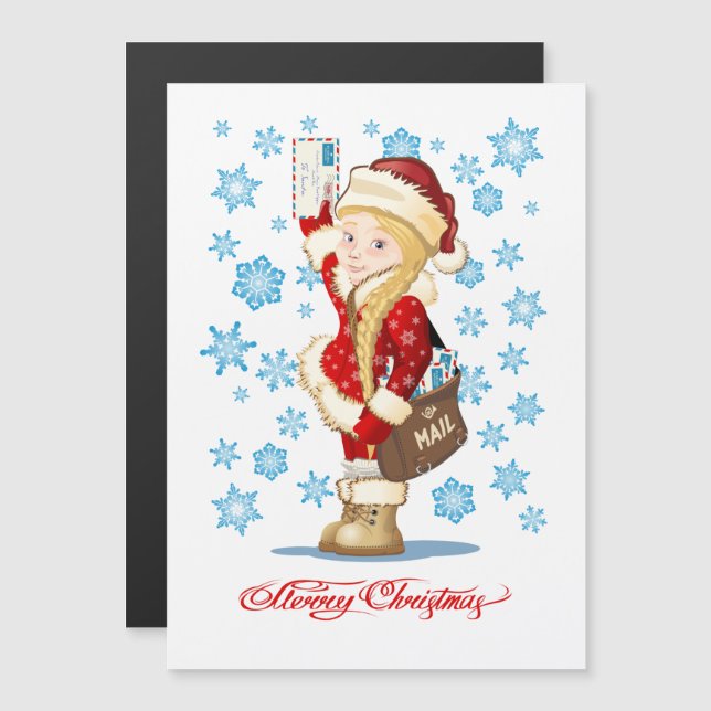 Tarjeta de navidad con el personalizado Snow Maide (Anverso/Reverso)