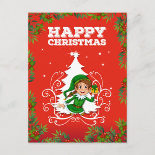 Tarjeta de Navidad con elefante