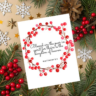 Tarjeta de Navidad con Escrituras Mateo 5:3