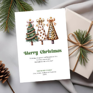 Tarjeta de Navidad con estampado de leopardo jugue